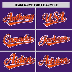 Purple Orange Half Stripe Authentic Baseball Jersey 3