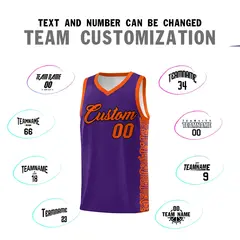 Purple Orange Indians Pattern Basketball Jersey 4