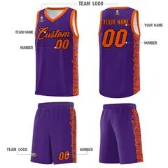 Purple Orange Indians Pattern Basketball Jersey 5