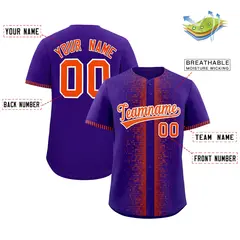 Purple Orange Phonetic Rhythm Authentic Baseball Jersey 2