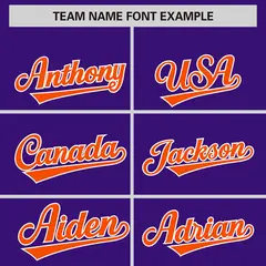 Purple Orange Phonetic Rhythm Authentic Baseball Jersey 3
