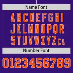 Purple Orange Phonetic Rhythm Authentic Baseball Jersey 4