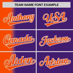 Purple Orange Pinstripe Gradient Baseball Jersey 3