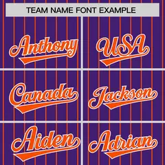 Purple Orange Pinstripe Raglan Full-Snap Letterman Baseball Jacket 3