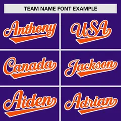 Purple Orange Raglan Sleeves Authentic Baseball Jersey 3