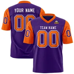 Purple Orange Raglan Sleeves Authentic Football Jersey
