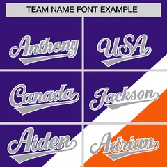 Purple Orange Raglan Sleeves Full-Snap Letterman Baseball Jacket 3