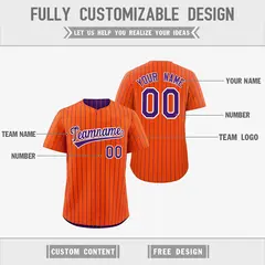 Purple Orange Reversible Stripe Baseball Jersey 3