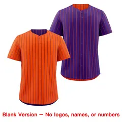 Purple Orange Reversible Stripe Baseball Jersey 8