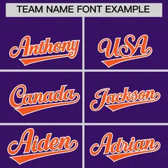 Purple Orange Side Camo Baseball Jersey 3