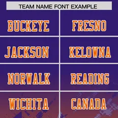 Purple Orange Star Gradient Flag Football Jersey 3
