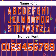 Purple Orange Stripe Star Pattern Authentic Baseball Jersey 4