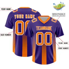 Purple Orange Vertical Gradient Stripe Team Football Jersey 2