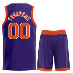 Purple Orange-White Bull Curved Basketball Jersey 2