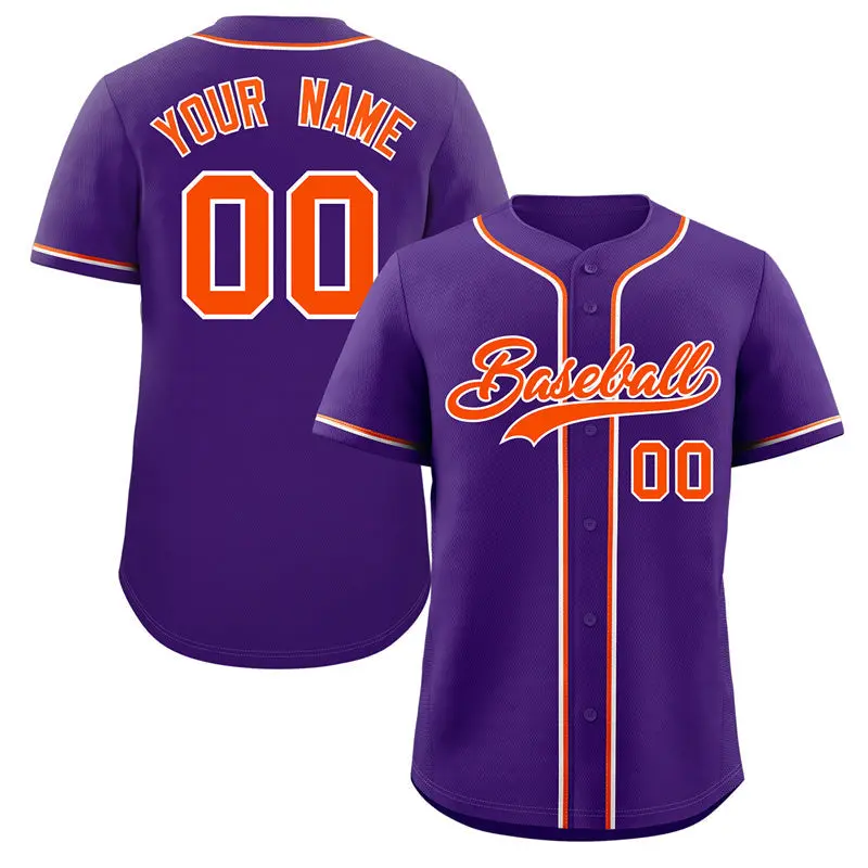 Purple Orange White Classic Authentic Baseball Jersey