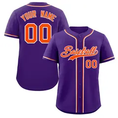 Purple Orange White Classic Authentic Baseball Jersey