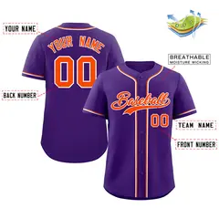 Purple Orange White Classic Authentic Baseball Jersey 2