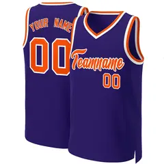 Purple Orange-White Classic Basketball Jersey