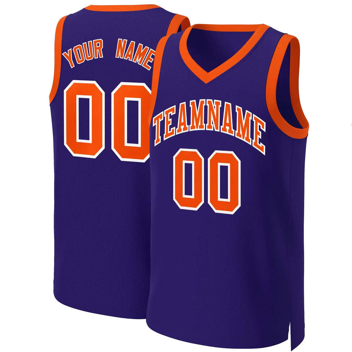 Purple Orange-White Classic Basketball Jersey
