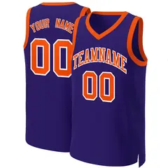 Purple Orange-White Classic Basketball Jersey 1