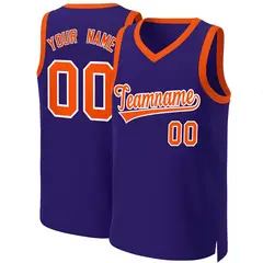 Purple Orange-White Classic Basketball Jersey 1
