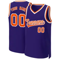 Purple Orange-White Classic Basketball Jersey