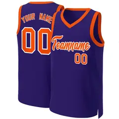Purple Orange-White Classic Basketball Jersey 1