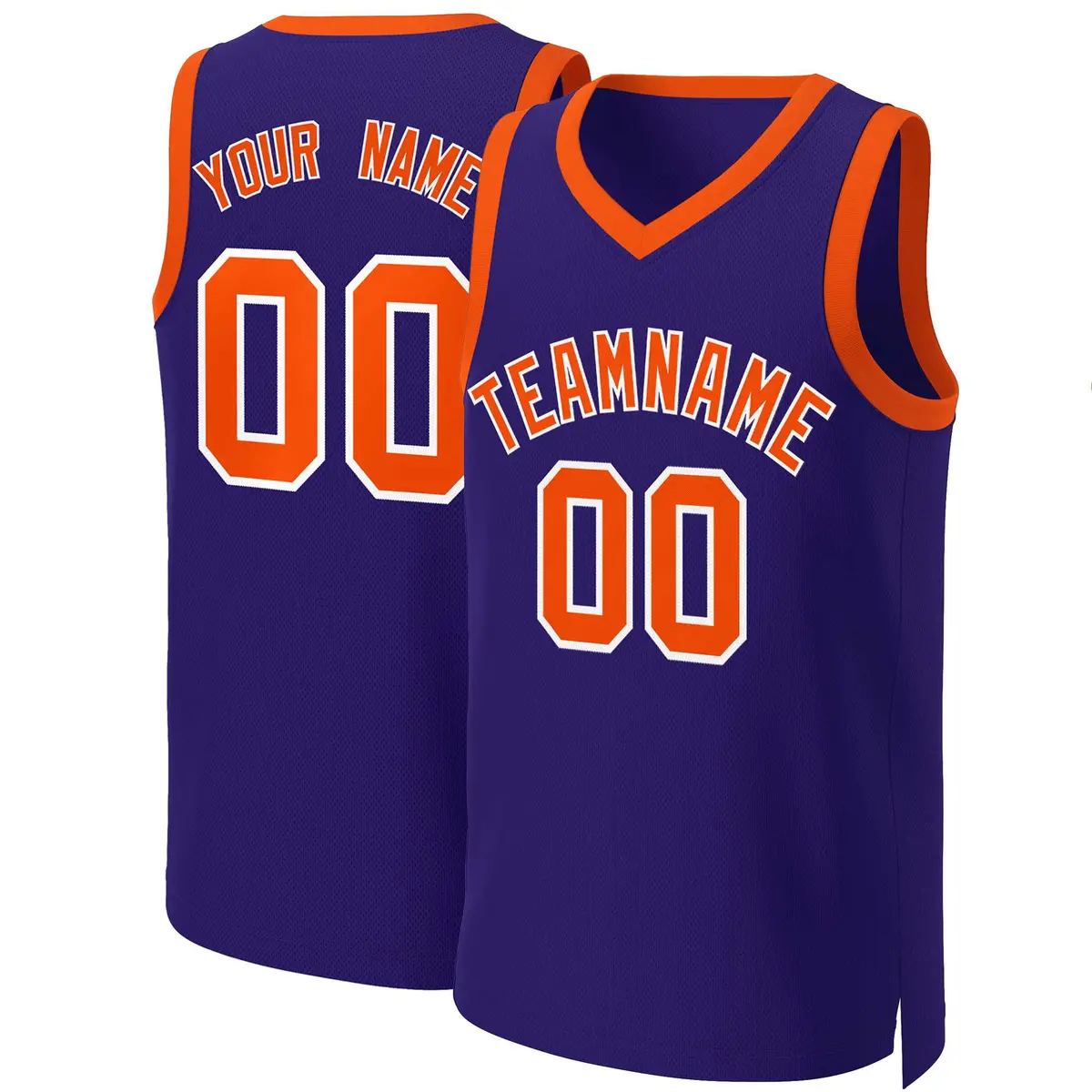 Purple Orange-White Classic Basketball Jersey