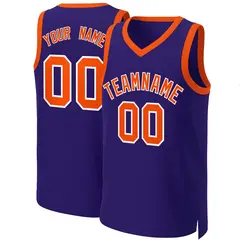 Purple Orange-White Classic Basketball Jersey 1