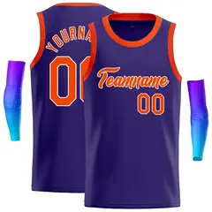 Purple Orange-White Classic Casual Basketball Jersey