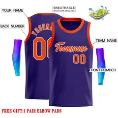 Purple Orange-White Classic Casual Basketball Jersey 2
