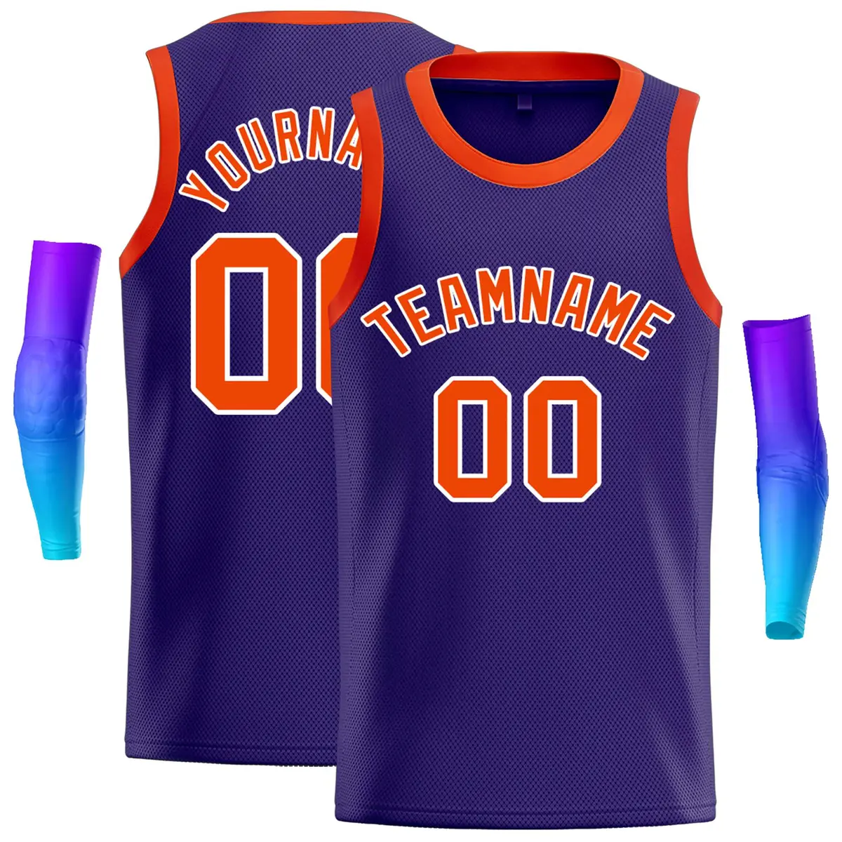 Purple Orange-White Classic Casual Basketball Jersey