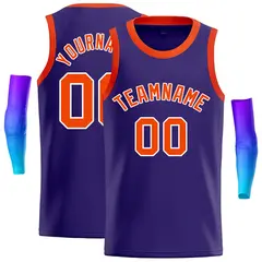 Purple Orange-White Classic Casual Basketball Jersey