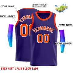 Purple Orange-White Classic Casual Basketball Jersey 2