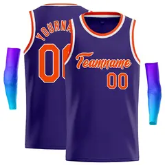 Purple Orange-White Classic Casual Basketball Jersey