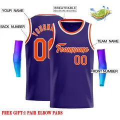 Purple Orange-White Classic Casual Basketball Jersey 2