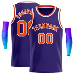 Purple Orange-White Classic Casual Basketball Jersey
