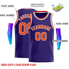 Purple Orange-White Classic Casual Basketball Jersey 2