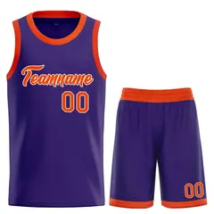 Purple Orange-White Classic Heal Sports Basketball Jersey 1