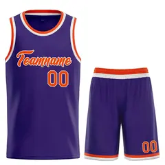 Purple Orange-White Classic Heal Sports Basketball Jersey