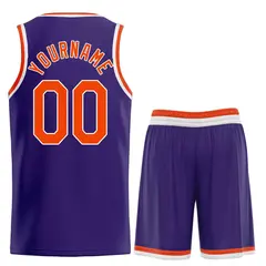 Purple Orange-White Classic Heal Sports Basketball Jersey 2