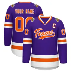 Purple Orange-White Classic Hockey Jersey