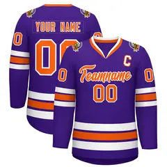 Purple Orange-White Classic Hockey Jersey