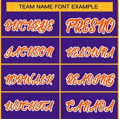 Purple Orange-White Classic Hockey Jersey 3