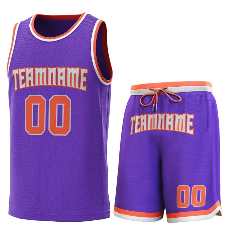 Purple Orange-White Classic Sets Basketball Jersey