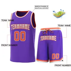 Purple Orange-White Classic Sets Basketball Jersey 2
