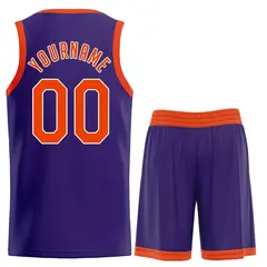 Purple Orange-White Classic Sets Basketball Uniform Jersey 2