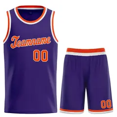 Purple Orange-White Classic Sets Basketball Uniform Jersey 1
