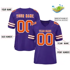 Purple Orange-White Classic Style Authentic Football Jersey 2