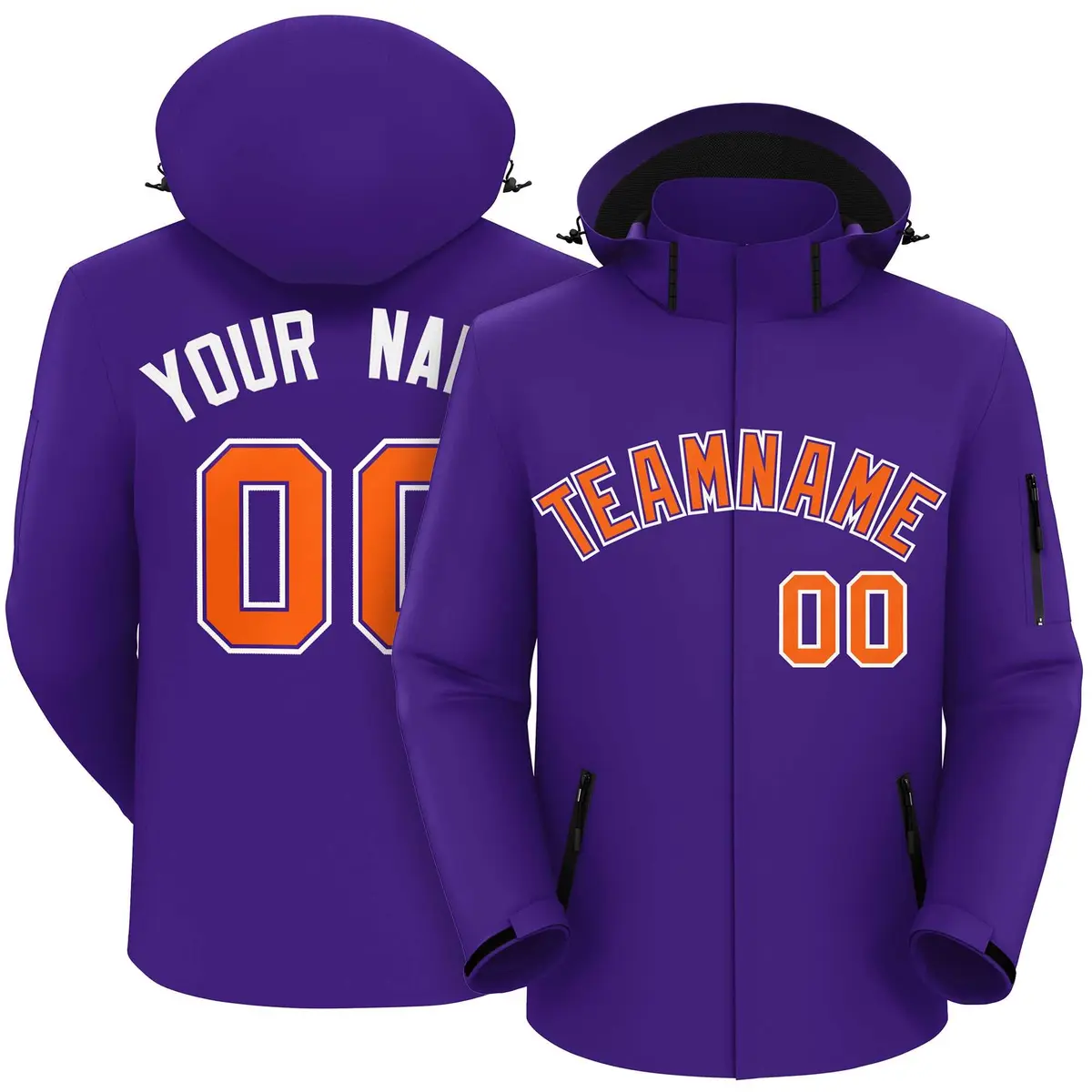 Purple Orange-White Classic Waterproof Jacket